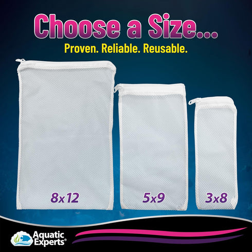 Aquatic Experts Max Flow Filter Media Bag - Durable Filter Bags for Fish Tank, Secure Aquarium Media Bag with Drawstring, Media Bags for Aquarium ...