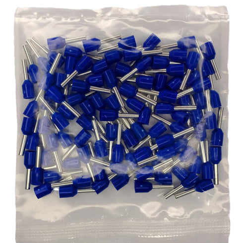 VE1508 AWG16 Wire Ferrules Terminals, 100pcs Blue AWG16 Terminal Connector Wire Insulated Cord Pin Ends Terminals for Electric, Industrial, Chemic...