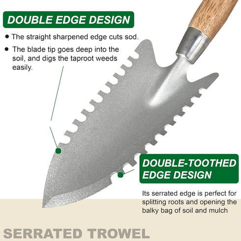 SUMIO Weeding trowel, Digging trowel, Trowel garden Tool,Serrated trowel, Planting trowel, Suitable for weeding, Transplanting and digging...