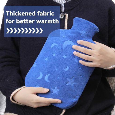 Hot Water Bottle with Soft Cover, 2L Hot Water Bag for Menstrual Cramps, Neck and Shoulder Pain Relief, Hot and Cold Therapies, Hand Feet Warmer, ...