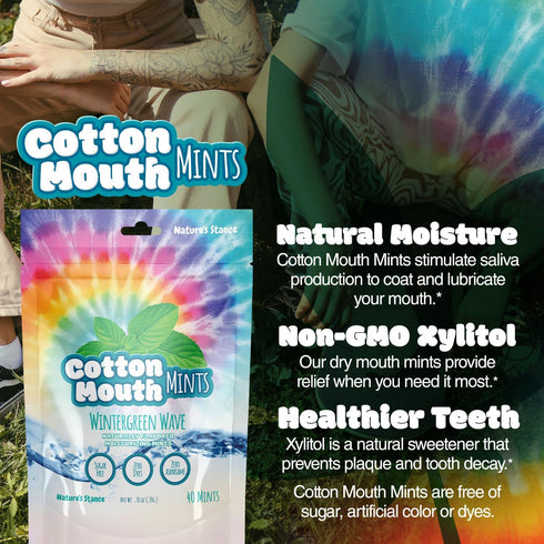 Nature's Stance Xylitol Mints for Cotton Mouth Relief, Dry Mouth Lozenges Sugar Free, Mouth Watering Mints - Stimulates Saliva & Freshens Breath, ...