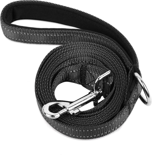 Double-Sided Reflective Nylon Dog Leash, 4 FT/5 FT/6 FT, Soft Padded Handle Heavy Duty Dogs Leashes with D Ring for Medium and Large Dogs Walking ...