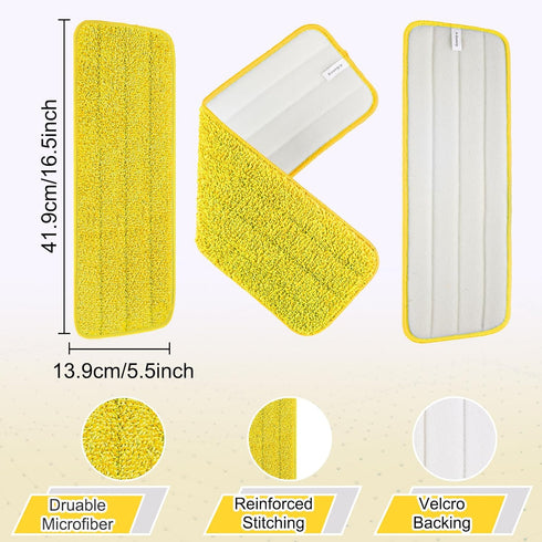 8 Pack Microfiber Spray Mop Replacement Heads for Wet/Dry Mops Reusable Replacement Refills Fits for Bona Hardwood Floor Replacement Cleaning Head...