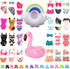 BARWA 12 Items 5 Psc Swimsuits Bathing Clothes Bikini One Piece with 2 Pool Floaties with 5 Shoes for 11.5 inch Doll...