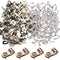 100 Pcs Fence Wire Clamps with 100 Pcs Screws, Stainless Steel Wire Clips Mount Welded Wire to Vinyl, Wood or Metal Fence (for 12-16 Gauge Wire Fe...