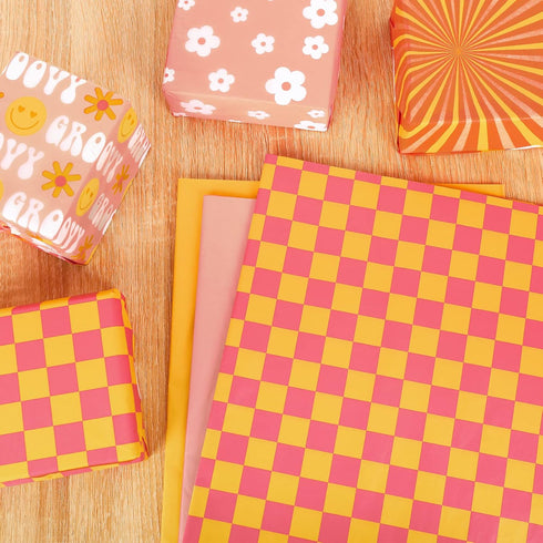 Whaline Boho Tissue Paper Funny Face Wrapping Paper Retro Boho Gift Wrapping Tissue Paper Hippie Boho Art Paper Crafts for Home DIY Gift Bags Part...