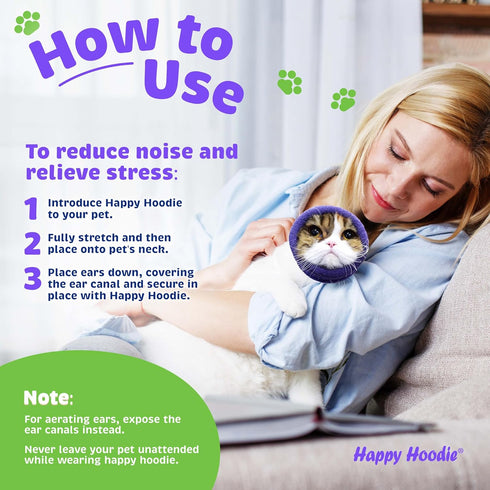 Happy Hoodie The Original Calming Band for Dogs & Cats - for Anxiety Relief – Noise Canceling for Fireworks, Thunderstorms, Pet Grooming & Force D...