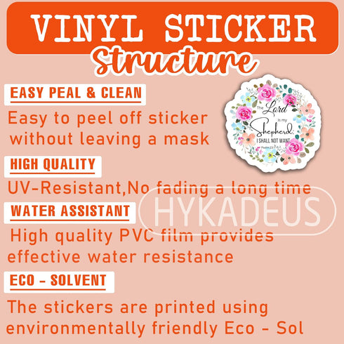 (3Pcs) The Lord is My Shepherd Sticker Christian Sticker, Waterproof Vinyl Decals for Books Laptops Phone, Phone cases Water Bottles Tumbles, Chri...
