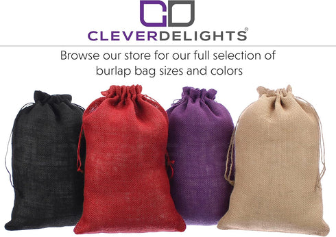 CleverDelights 8" x 12" Burlap Bags - 5 Pack - 8x12 Inch Jute Burlap Drawstring Sacks...
