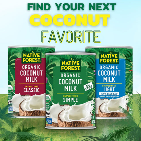 Native Forest Organic Unsweetened Premium Coconut Cream – Canned Coconut Cream, Heavy Cream, Coconut Whipped Cream, Dairy Free, Non-GMO Project ...