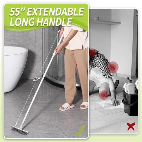 Grout Brush with Long Handle, Grout Cleaner for Tile Floors, Shower Tile Floor Scrubber for Cleaning Baseboard Bathroom...