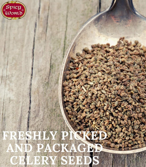 Whole Celery Seeds 7oz Resealable Bag | by Spicy World (7 Ounce)...