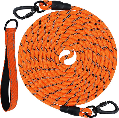 Joytale Long Leash for Dogs, Training Leash with Removable Padded Handle, Double Hook, 15FT/30FT/50FT/65FT Dog Obedience Recall Training Agility L...