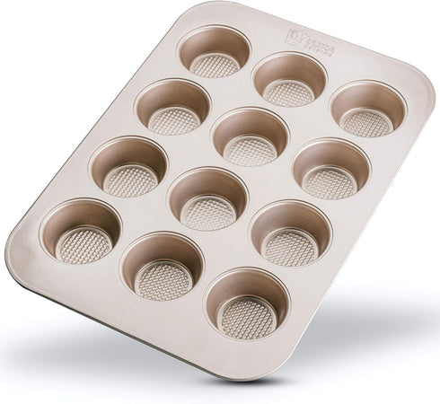 Ultra Cuisine 12-Cup Muffin Pan - Cupcake Tins 12 - Nonstick For Easy Release - Durable And Warp-Resistant - Superior Baking Performance - Muffin ...