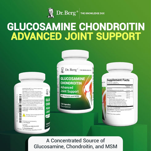 Dr. Berg Glucosamine Chondroitin MSM Turmeric & Boswellia - Advanced Joint Support Supplement with Glucosamine Sulfate 1500mg Capsules - includes ...