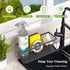 Kitchen Sink Caddy Organizer Sponge Holder for Kitchen Sink with Stainless Steel Auto Drain Tray, Self Drain Dish Soap Sponge Caddy Rack for Kitch...