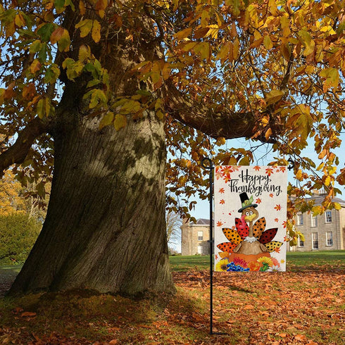Happy Thanksgiving Garden Flags 12.5 x 18 Inch, Be Thankful Thanksgiving Flag Double Sided Decorative Turkey Fall Garden Flag for Thanksgiving Day...