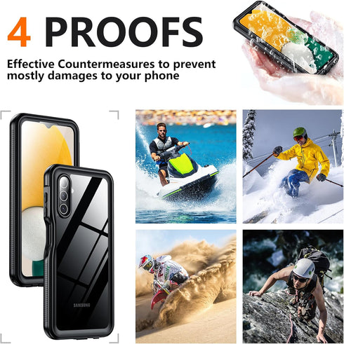 SPIDERCASE for Samsung Galaxy A13 5G Case Waterproof, Full Heavy Duty Protection, Built-in Screen & Camera Protector, Military Shockproof, Dustpro...