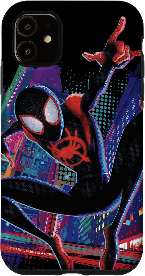 iPhone 11 Marvel Spider-Man Into the Spider-Verse Miles Morales City Case...