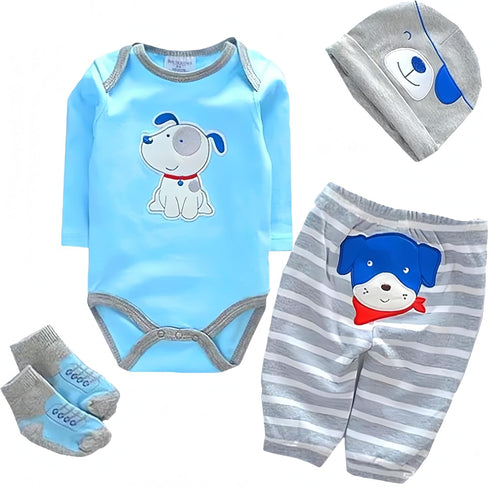 Reborn Baby Dolls Boy Clothes for 17-22 Inch 4 pcs Sets Fit 17-22" Newborn Baby Dolls Clothes...