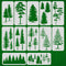 BENECREAT 12pcs Pine and Fir Tree Stencil Set, 5.9x12 inch Reusable Winter Theme Plastic Art Painting Templates for Scrapbook Decoration DIY Craft...