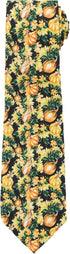 Jacob Alexander Men's Squash Pumpkin Fall Vegetable Plants Happy Thanksgiving Regular Neck Tie - Yellow Black...