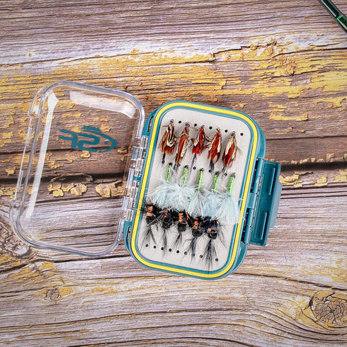 SF Small Waterproof Fly Box Double Sided Floating Fly Fishing Case Storage For Nymph Wet Dry Fly Flies Streamer Foam...
