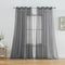 HLC.ME 2 Piece Semi Sheer Voile Light Filtering Window Curtain Grommet Panels for Bedroom, Living Room & Dining Room - Charcoal Grey - 54 W x 72 i...