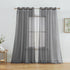 HLC.ME 2 Piece Semi Sheer Voile Light Filtering Window Curtain Grommet Panels for Bedroom, Living Room & Dining Room - Charcoal Grey - 54 W x 72 i...