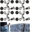 Qianyu 4 Set Pant Waist Tightener Adjustable Waist Buckle Set Extra Replacement Button for Loose Jeans to Make Tighter Button Adjuster for Pants J...