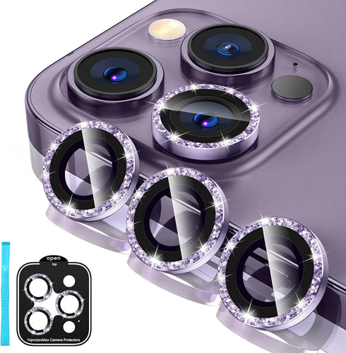 Tensea for iPhone 14 Pro/iPhone 14 Pro Max Camera Lens Protector, 9H Tempered Glass Camera Cover Screen Protector Metal Individual Ring Protector ...