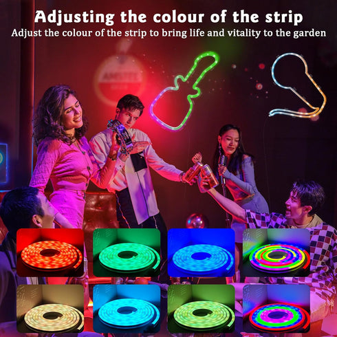 Led Neon Rope Lights DIY RGB Neon Strip Lights,Control with App,Flexible Led Rope Lights,Multiple Modes,IP65 Outdoor Waterproof,Music Sync Gaming ...