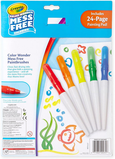 Crayola Color Wonder Paintbrush Pens & Paper, Mess Free Coloring for Toddlers, Painting Set, Toddler Arts & Crafts, Kids Gift...