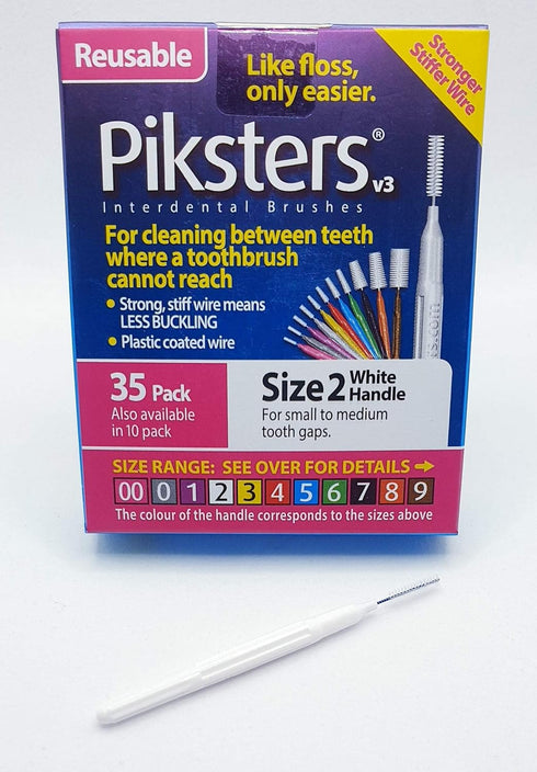 Piksters Interdental Brushes (35 Pack, Size 2 (White))...