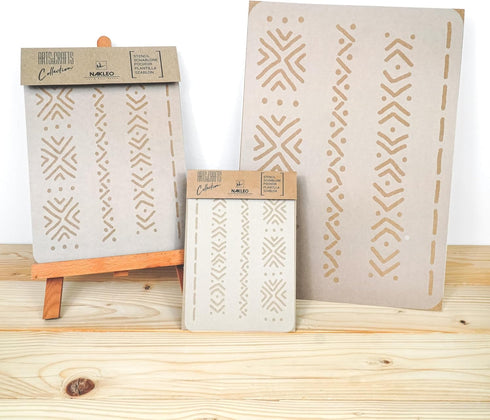 DIY Reusable Plastic STENCIL // A3 A4 A5 Mudcloth Elements #1 // Craft - Furniture - Scrapbooking - Decoupage (A4)...