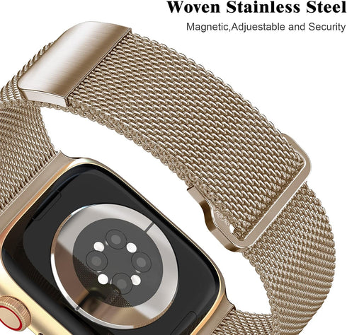 Geoumy Metal Magnetic Bands Compatible for Apple Watch 38mm with Case, Stainless Steel Milanese Mesh Loop Replacement Strap Compatible with iWatch...