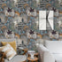 Scandinavian Classical Floral Peel and Stick Wallpaper, 17.71in X 118.1in Self Adhesive Removable WallPaper Gray and Brown Contact Paper Waterproo...