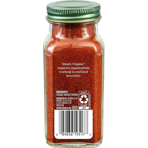 Simply Organic Smoked Paprika, 2.72 Ounce, Oak Wood Smoked & Ground Spanish Paprika, Deep Smokey Flavor, Kosher...