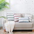 Stripe Throw Cushion Faux Linen Home Decorative Hand Made Pillow Case Cushion Cover for Naps, 24 x 24 inch, 2 Pieces...