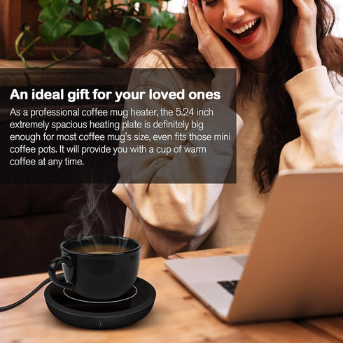 Electric Coffee Cup Warmer for Desk, Smart Coffee Mug Heater Warmer for Home Office, Warming Plate for Tea, Milk & Candle (No Cup, Black) – ENIGMA...