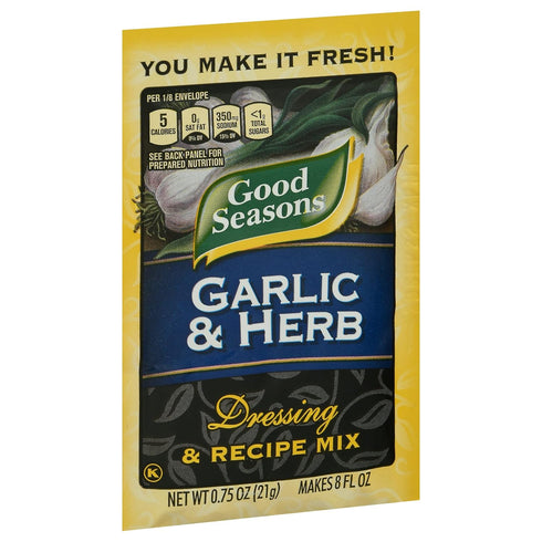 Good Seasons Salad Dressing & Recipe Mix, Garlic & Herb, 0.75 oz, 6 pk...