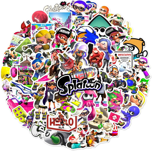 Splatoon Game Stickers for Kids and Teen, Cool Cartoon Game Splatoon Stickers for Water Bottle, Skateboard, Phone, Laptop, Bicycle, Travel Case, C...