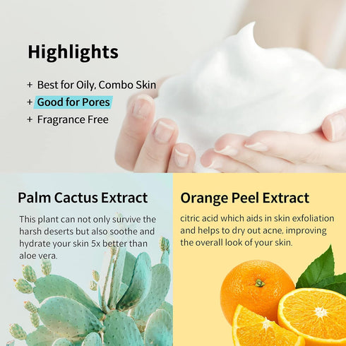 YADAH Bubble Deep Cleanser (5.07fl oz) - Vegan Foaming Cleanser, Soothing, Moisturizing, Clear Impurities. Korean Skin Care. Cactus, Orange Peel....
