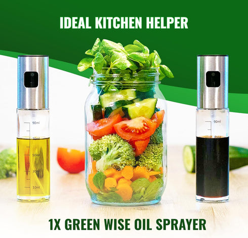 GREEN WISE Oilsprayer for Olive & Vine Oil Spray Bottle, Continuous Spray, 3 OZ, for Cooking, Salad Dressing, BBQ and More...