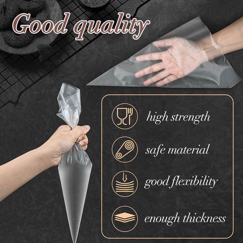 12 Inch Piping Bags Disposable - 100 Pastry Bags Tipless Icing Frosting Bags Mangas Pasteleras Cake Cupcake Cookie Candy Chocolate Strawberry Deco...