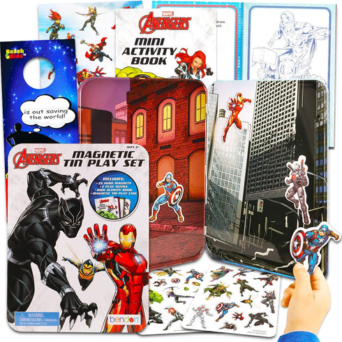 Avengers Magnetic Creations Toy - Bundle with 40 Avengers Magnetic Play Pieces Plus Stickers and More for Kids, Toddlers | Avengers Play Set...
