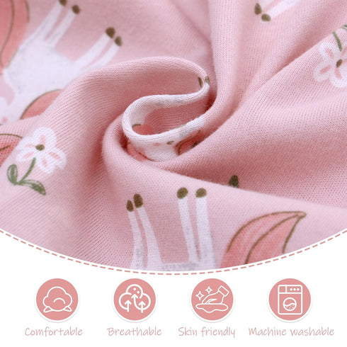 Miracle Baby Swaddle Blanket and Hat Set Newborn Swaddle Wrap Soft Stretchy Receiving Blanket for Baby Boys Girls, Large 47 x 47 inches (Pink)...