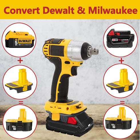 DM18D Converter for DeWalt 18v to 20v Battery Adapter,for Milwaukee M18 18v Batteries Adapter, Convert to DC9096,fit for DeWalt 18v XRP Ni-Cad Cor...