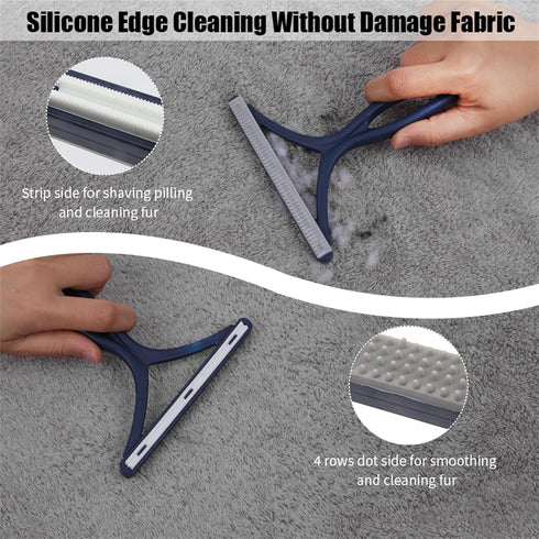 Pet Hair Remover for Couch - 2 Pack Dog Cat Hair Remover for Furniture Portable Pet Hair Fur Removal Tools Carpet Rakes Scraper for Furniture Car ...