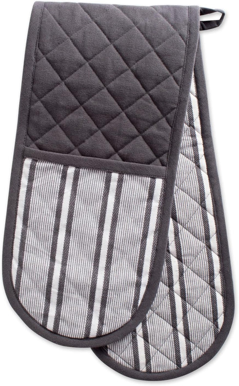 DII Double Strip Chef Kitchen Cooking & Baking Collection, Double Oven Mitt, 35x7.5, Mineral Gray...